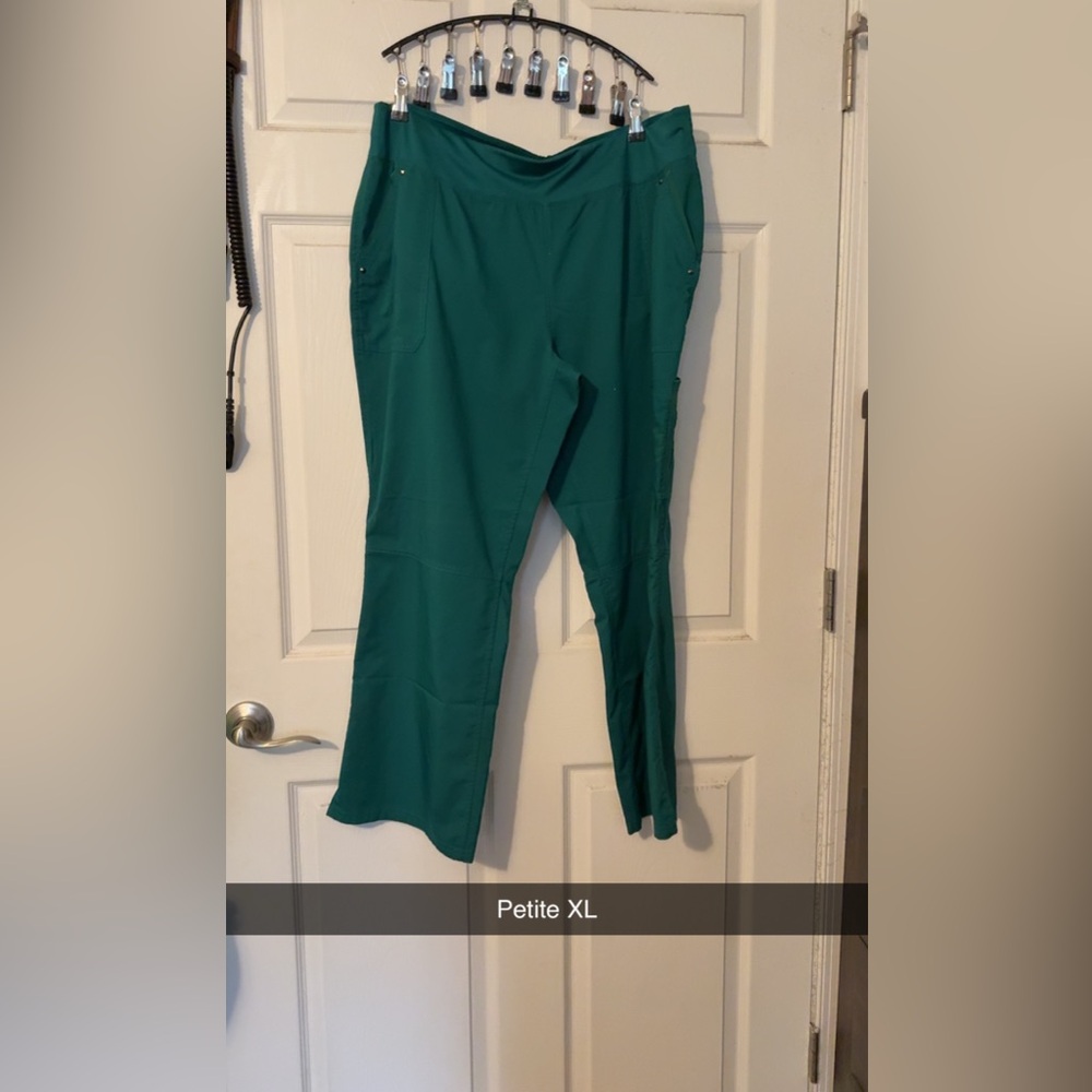 healing hands Teal Green Straight-Leg Scrub Pants